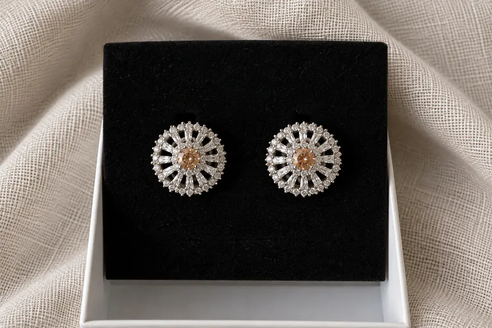 Pendientes Bianca Champagne - vista alterna