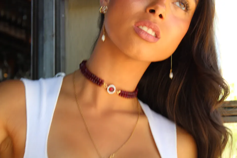 Choker Charlotte Rosso miniatura 4