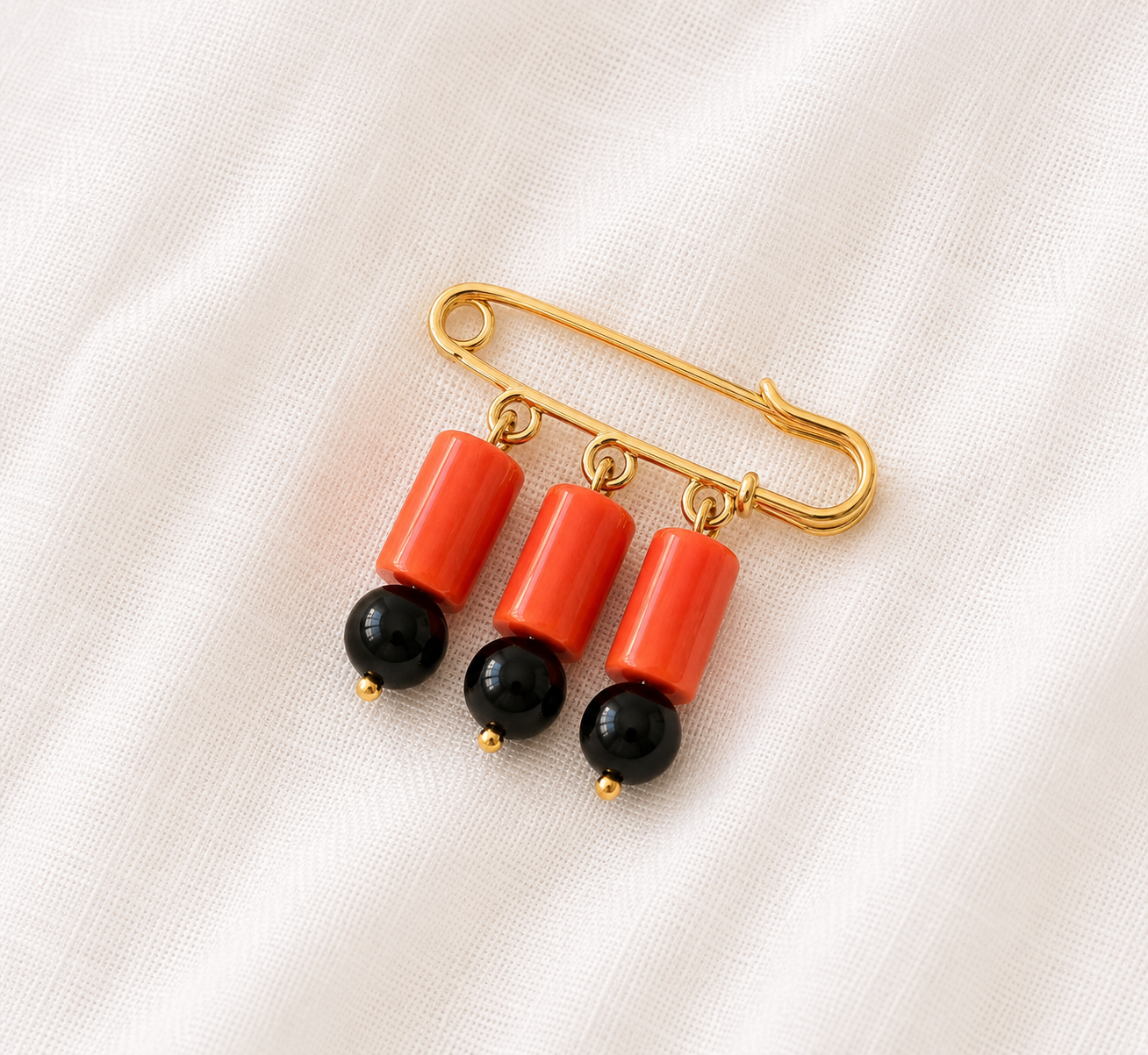 Broche Coral & Ónix miniatura 3