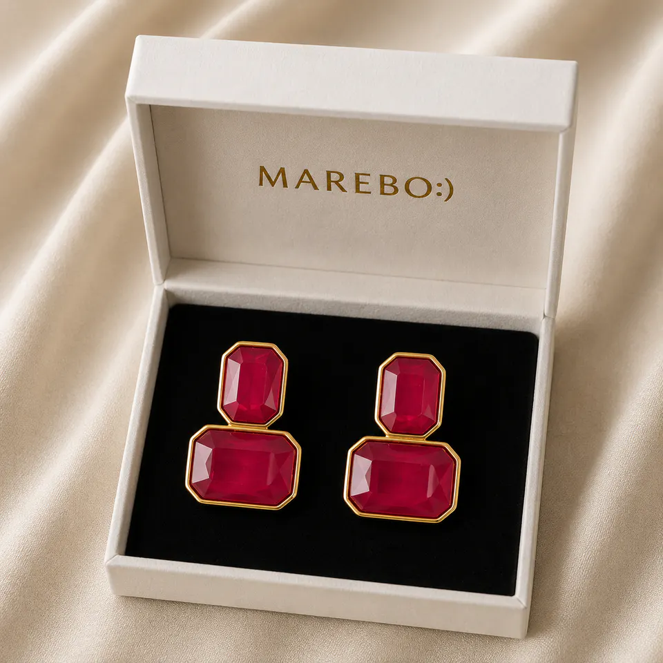 Pendientes Mónaco Burdeos