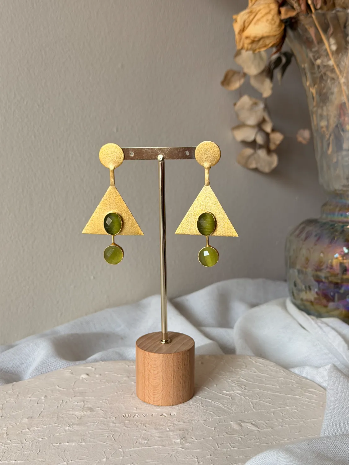 Pendientes Jaipur Oliva