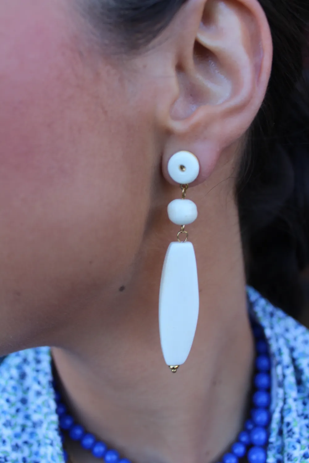 Pendientes Hueso Natural Márfil - vista alterna