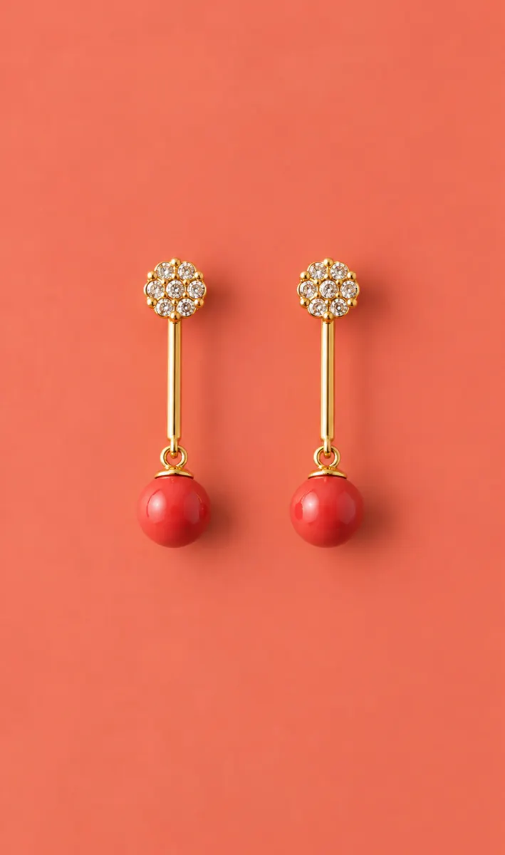 Pendientes Billini Coral