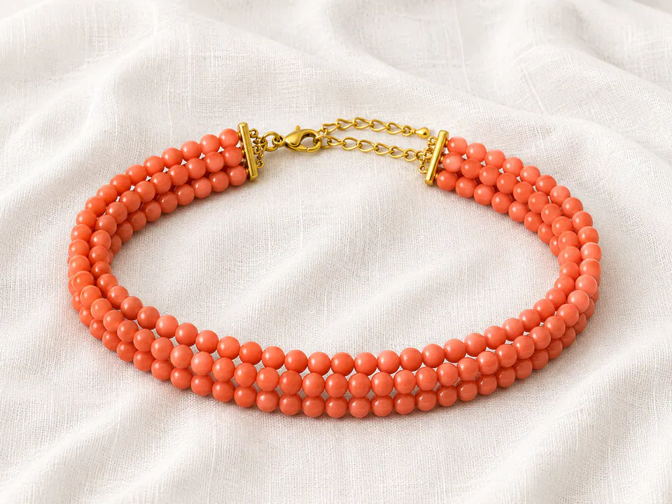 Choker Perla grande Capri Coral