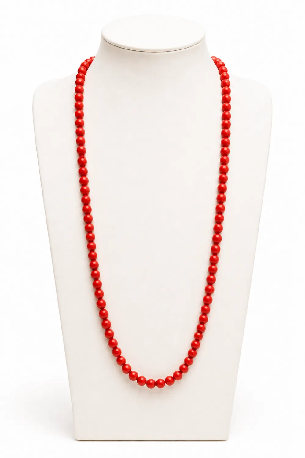 Collar largo rojo