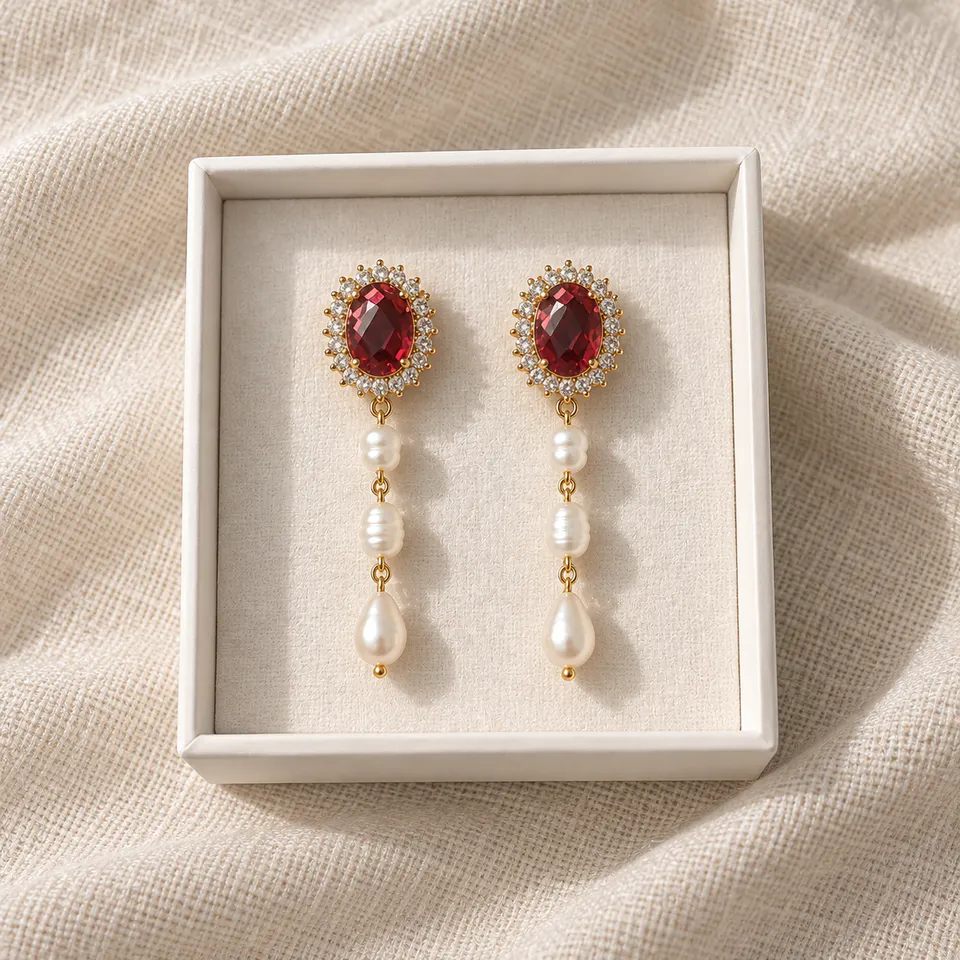 Pendientes Charlotte Rosso
