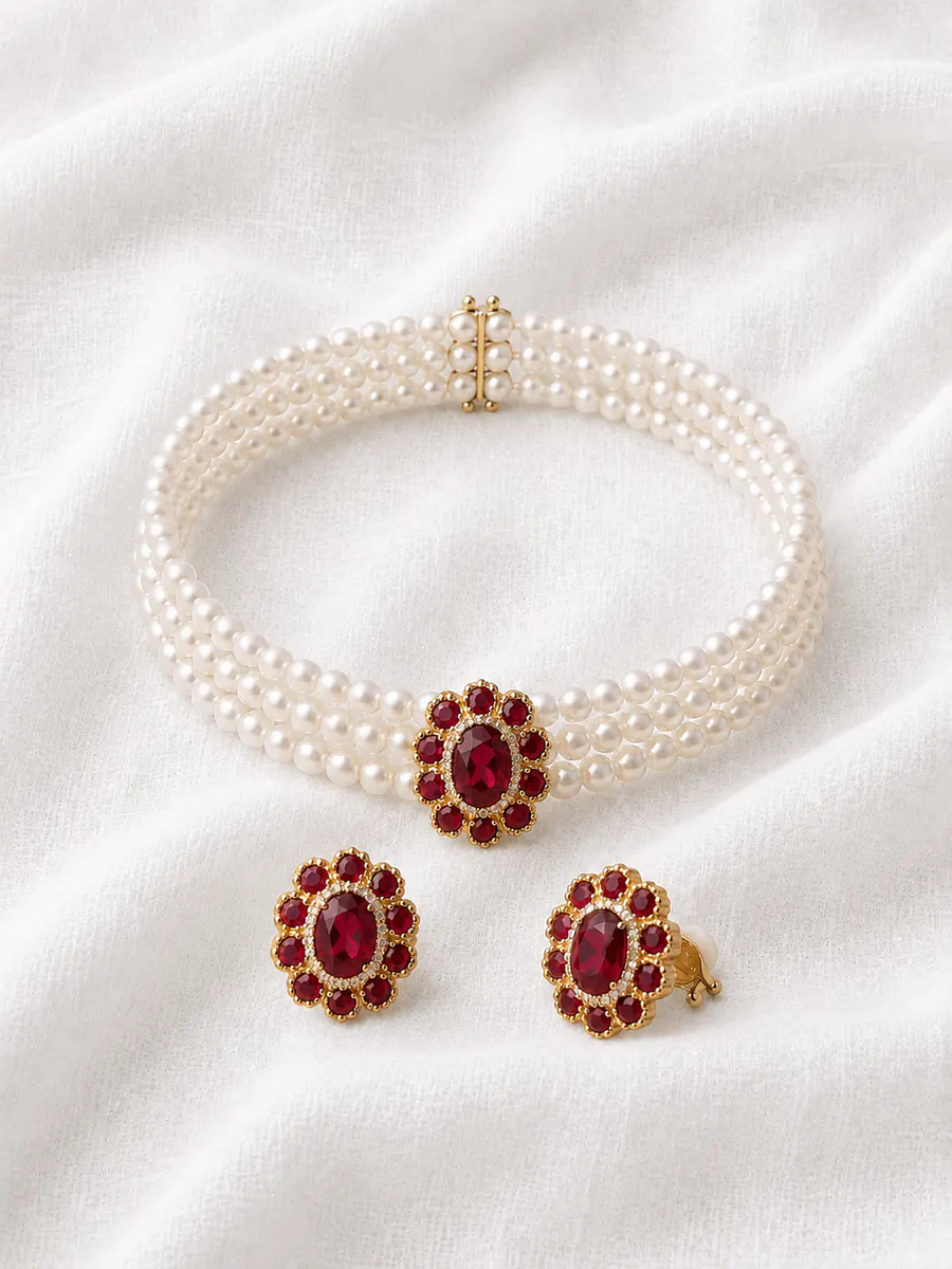 Choker Milano Rosso - vista alterna