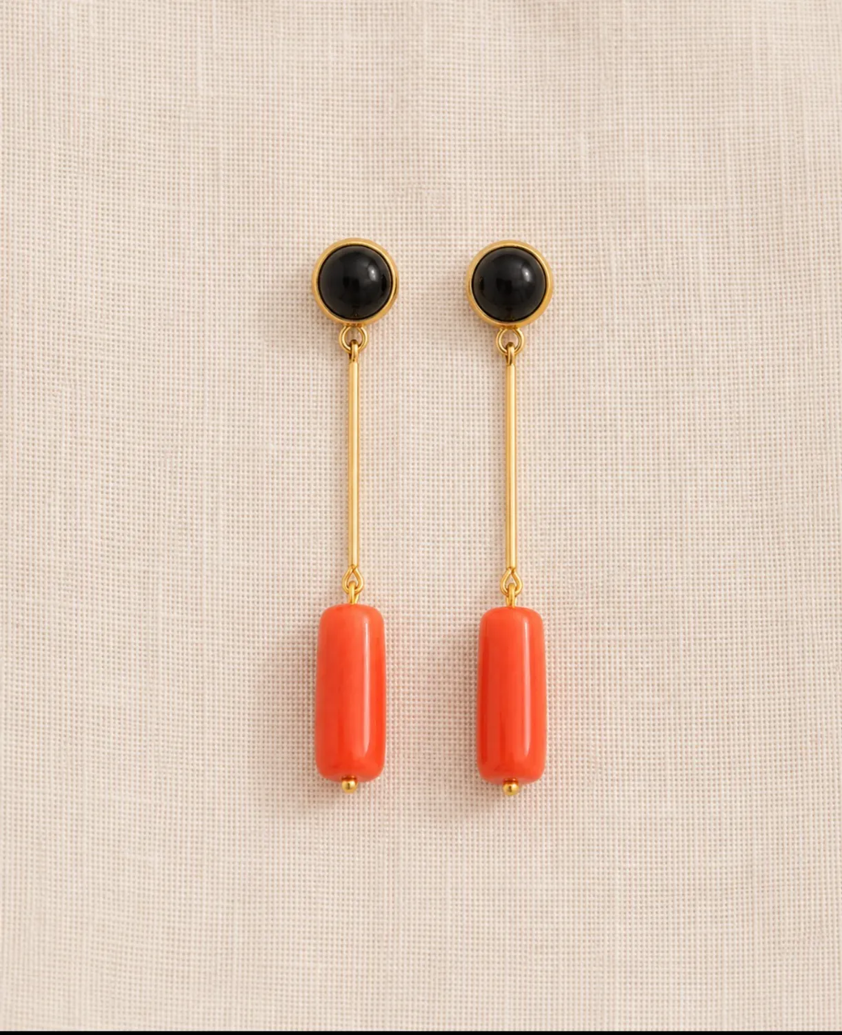 Pendientes Coral & Ónix miniatura 3