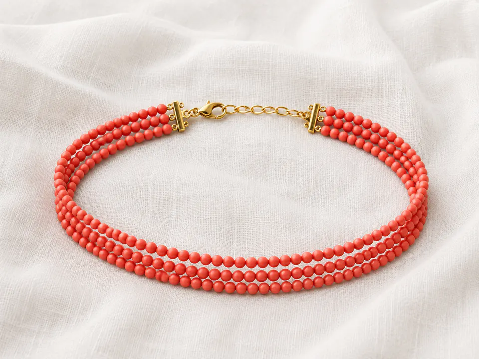 Choker Perla mini Capri Coral