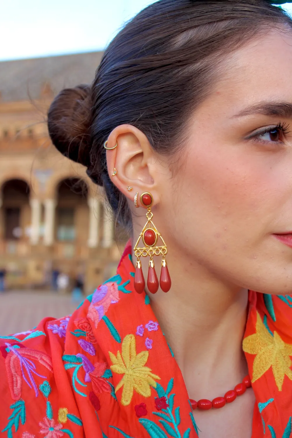 Pendientes Coral Vértice - vista alterna