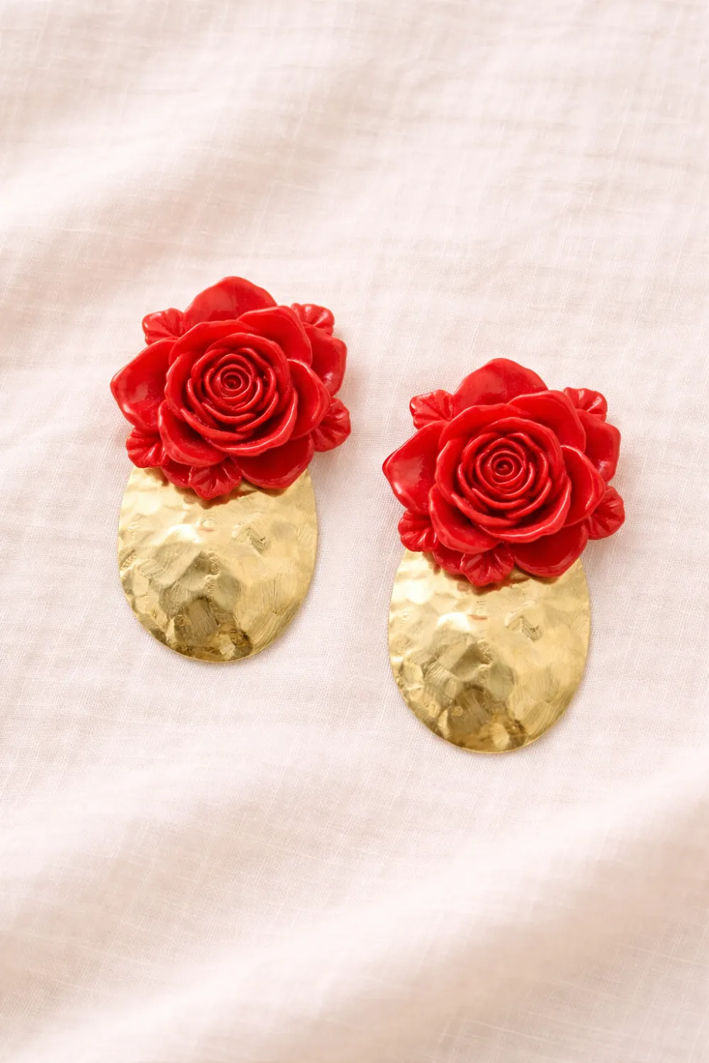 Pendientes Rosarium rojo