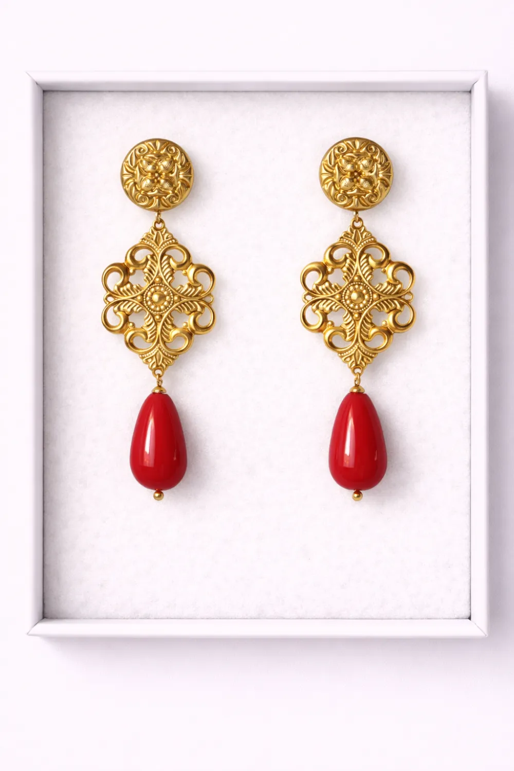Pendientes Linaje Rubí
