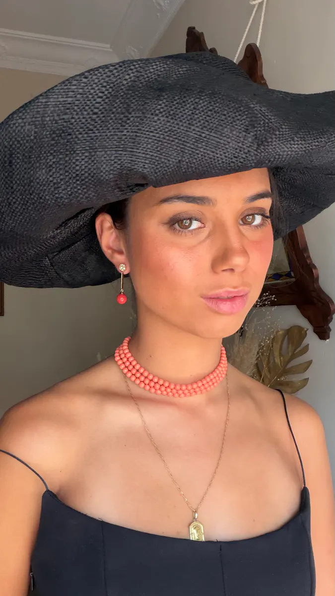 Choker Perla grande Capri Coral - vista alterna
