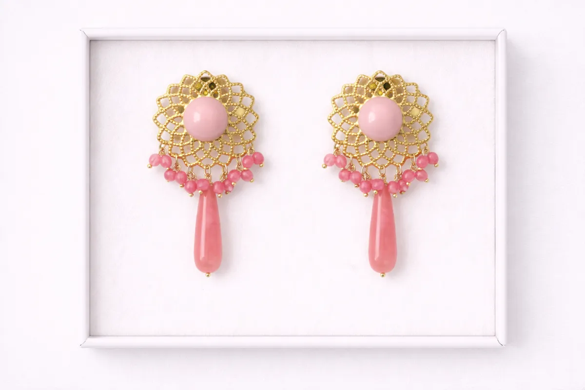 Pendientes Descará Azahar Rosa