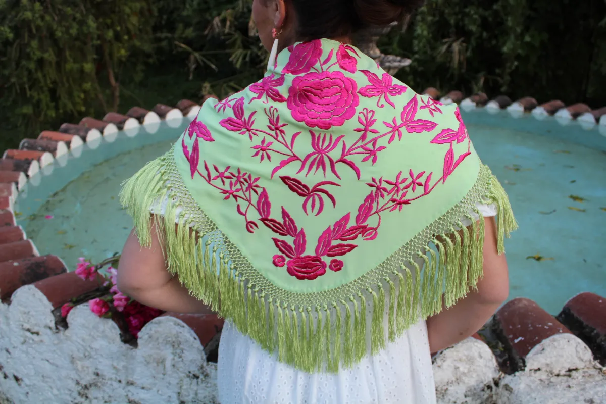 Manton Cillo Lima & Fucsia miniatura 3